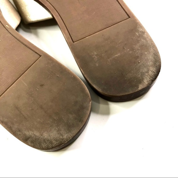 Franco Sarto Riviera gold metallic studded leather slides mules summer 7.5 - Picture 10 of 11